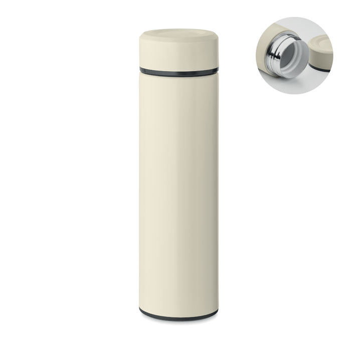 Bouteille publicitaire 420ml inox recyclé Nunavut Blanc cassé